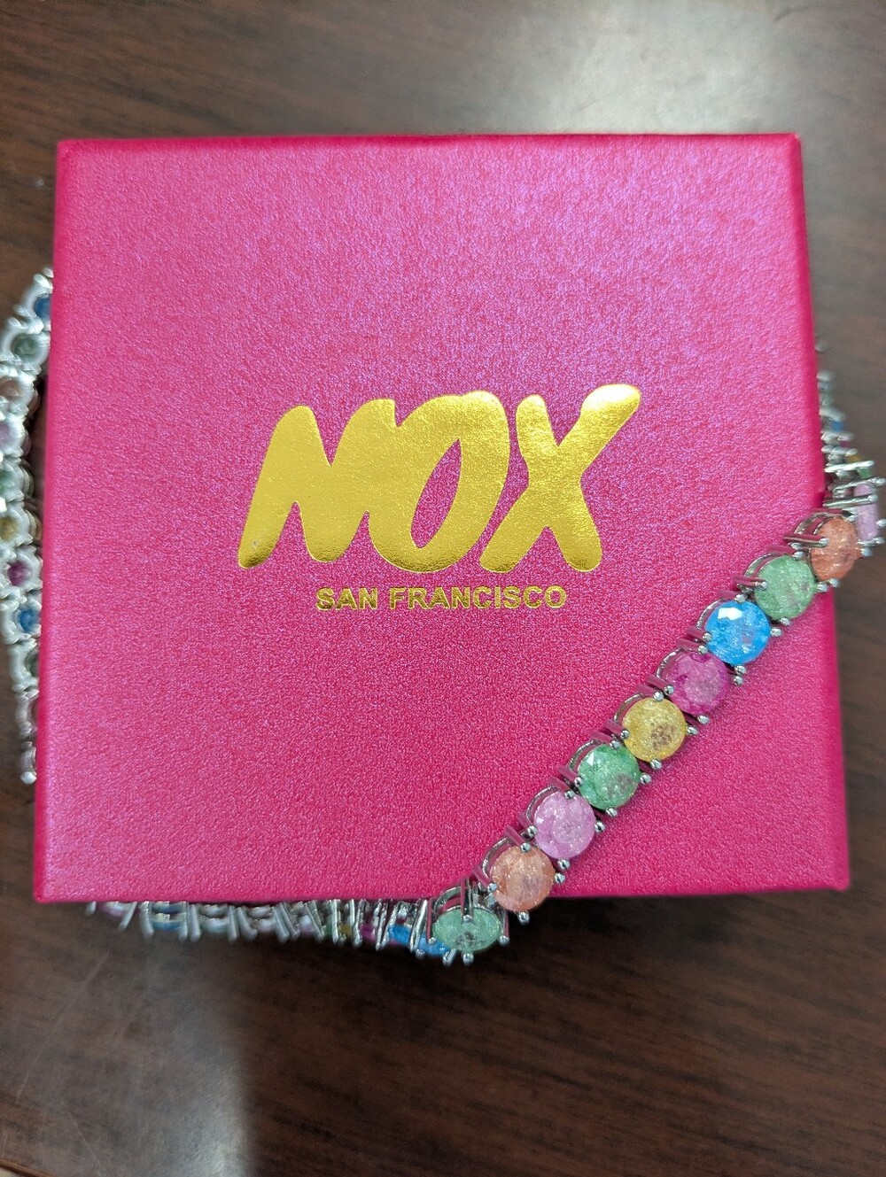 Nox Jewels Chunky Candy Choker Necklace White Gold NWT